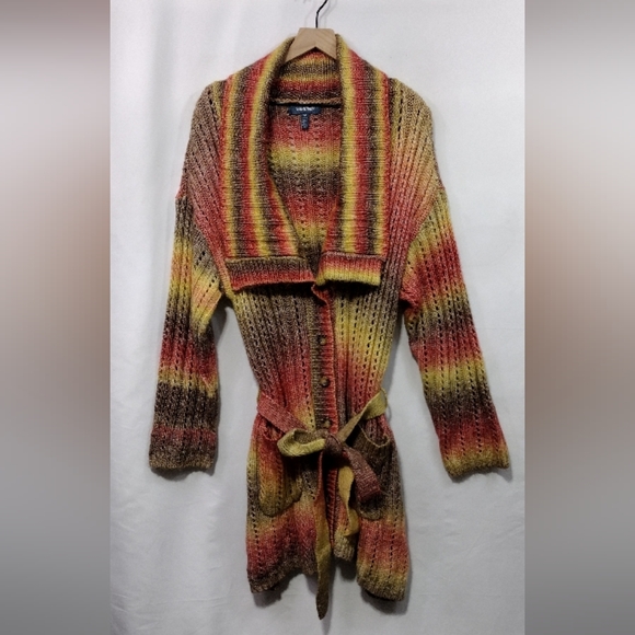 Modcloth The Last Summer Sunset Longline Cardigan Women's XL Granny Beachy Retro - Picture 1 of 8